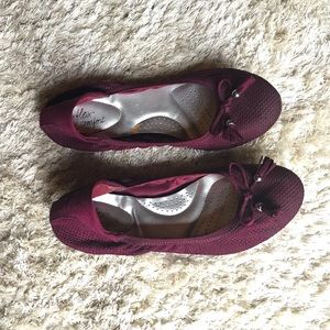 Deflex Comfort Burgundy Ballet Flats